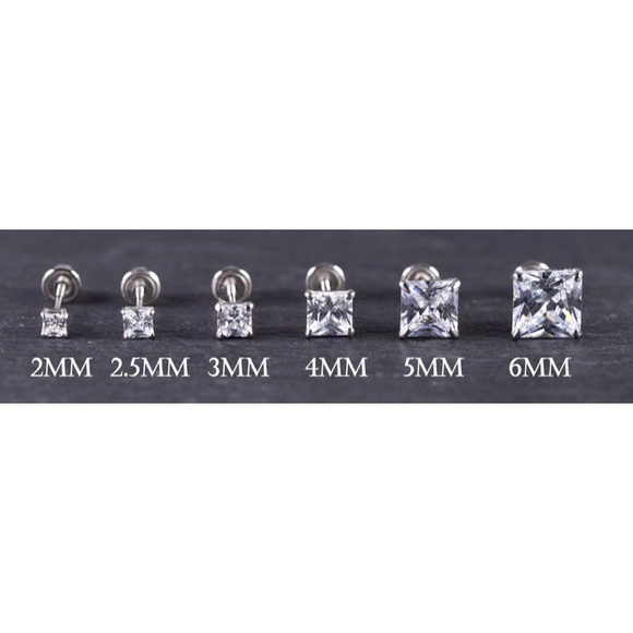 Hypoallergenic Stainless Cubic Zirconia Earrings 8mm NEW - Picture 7 of 10